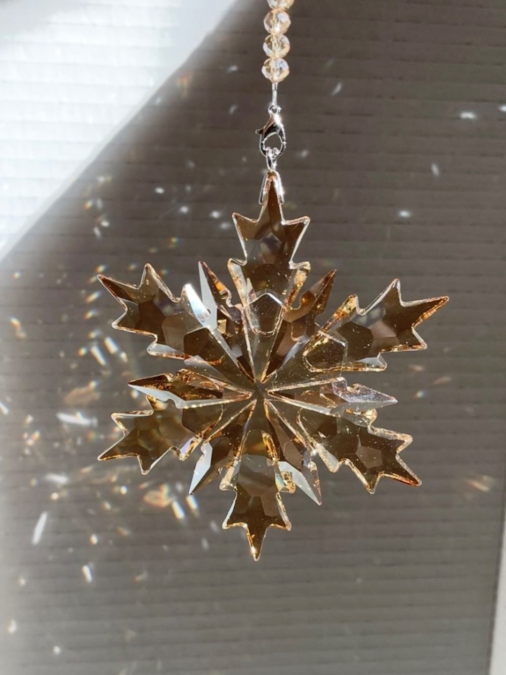 Crystal Snowflake Sun Catcher Christmas Tree Decor Czech Bohemia Crystal Gift